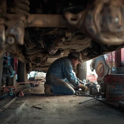 Auto repair shop website homepage featuring services and booking options.