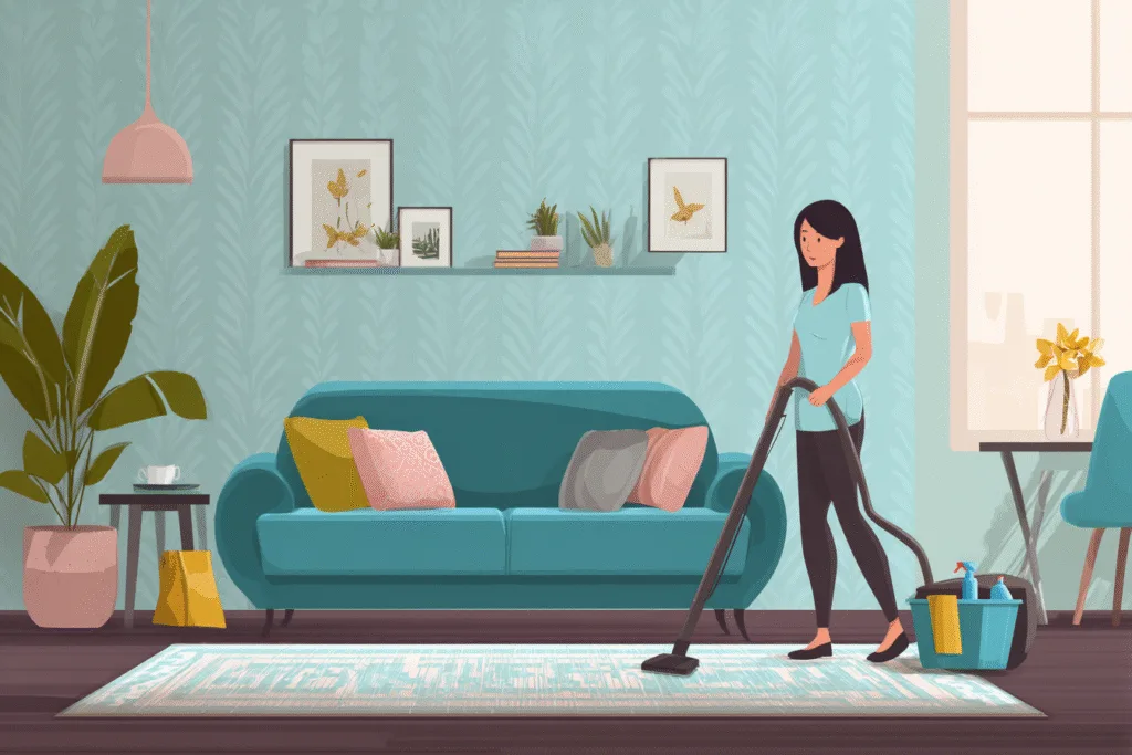 Cleaning service website homepage showcasing services and booking options