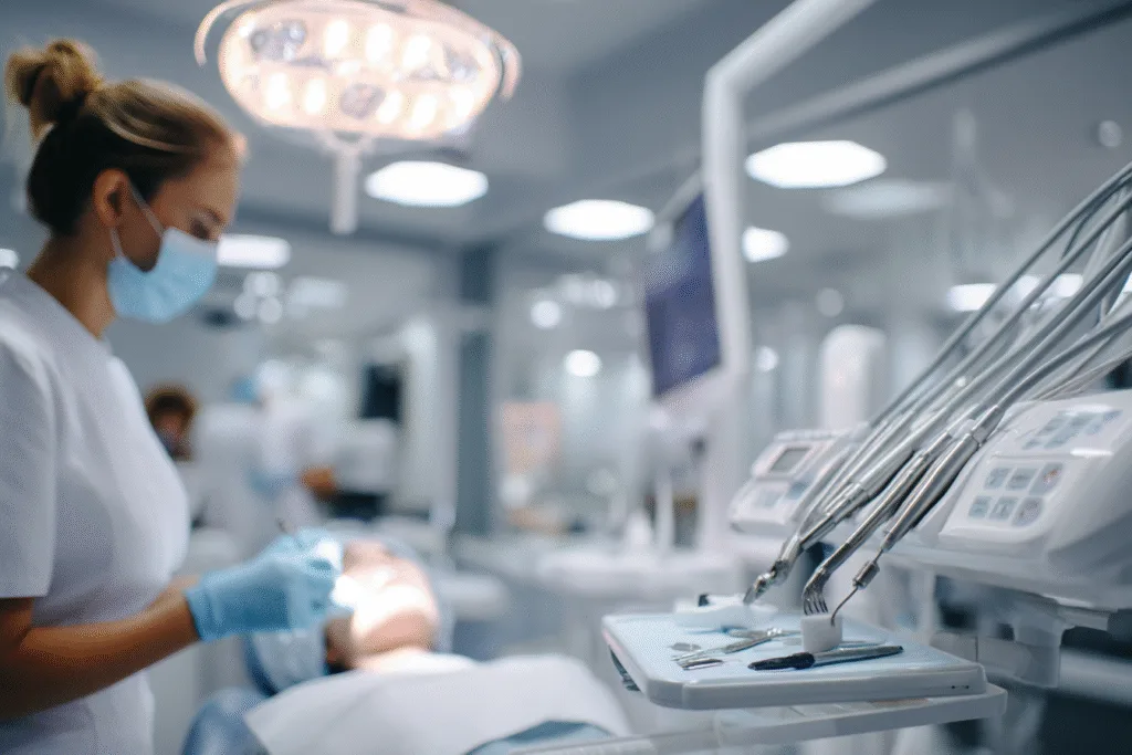 Dentist office website homepage showcasing services and booking