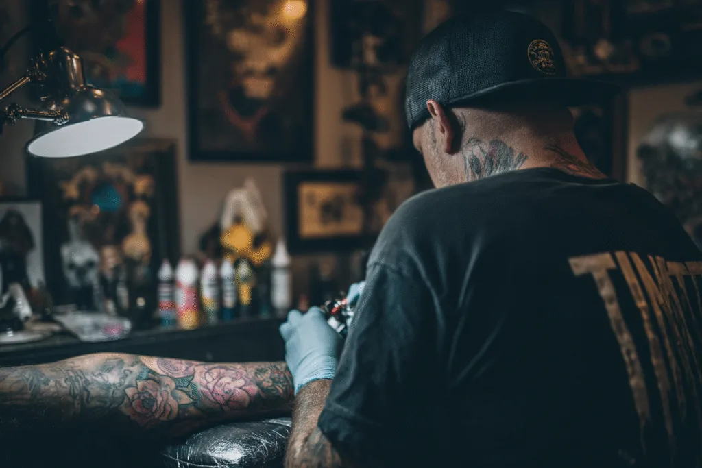Tattoo artist portfolio website displaying various tattoos