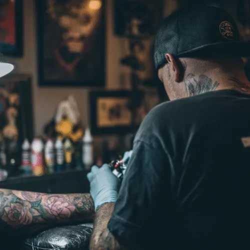 Tattoo artist portfolio website displaying various tattoos
